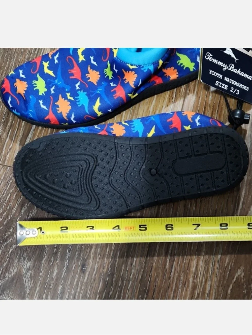 NWT Tommy Bahama Kids Youth Water Shoes Dinosaurs Blue Red Orange Yellow Green